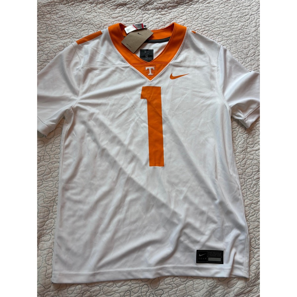 Nike Tennessee Volunteers Mens Football Jersey White Orange #1 Size Medium